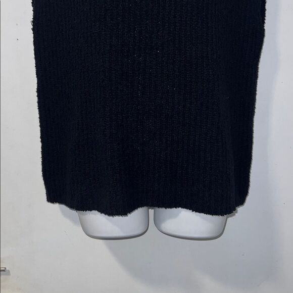 EILEEN FISHER Black Organic Cotton Cashmere Blend Chunky Knit Sweater Vest-XS - Picture 3 of 8